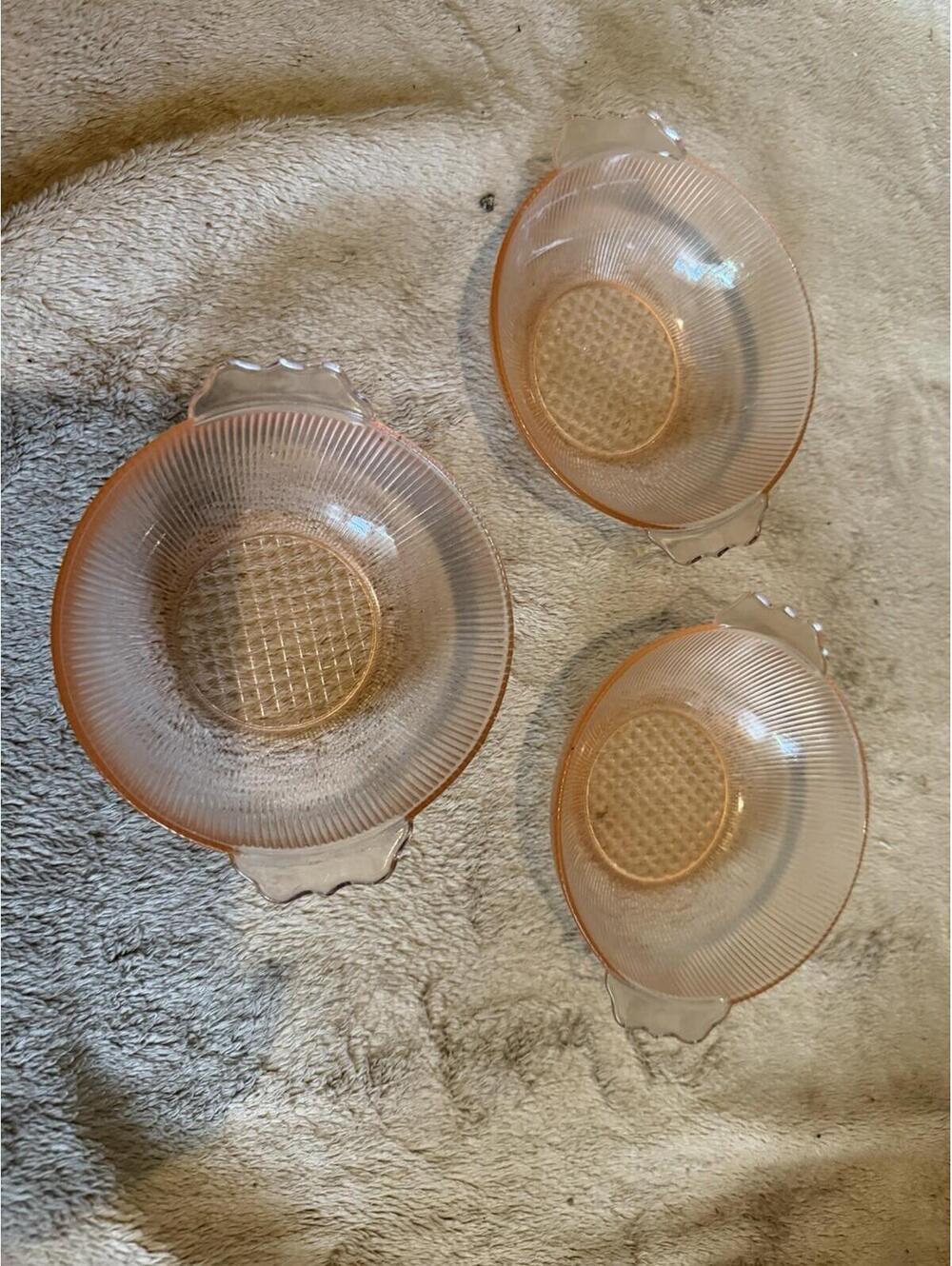 Homespun Berry Bowl  Pink Set Of 3